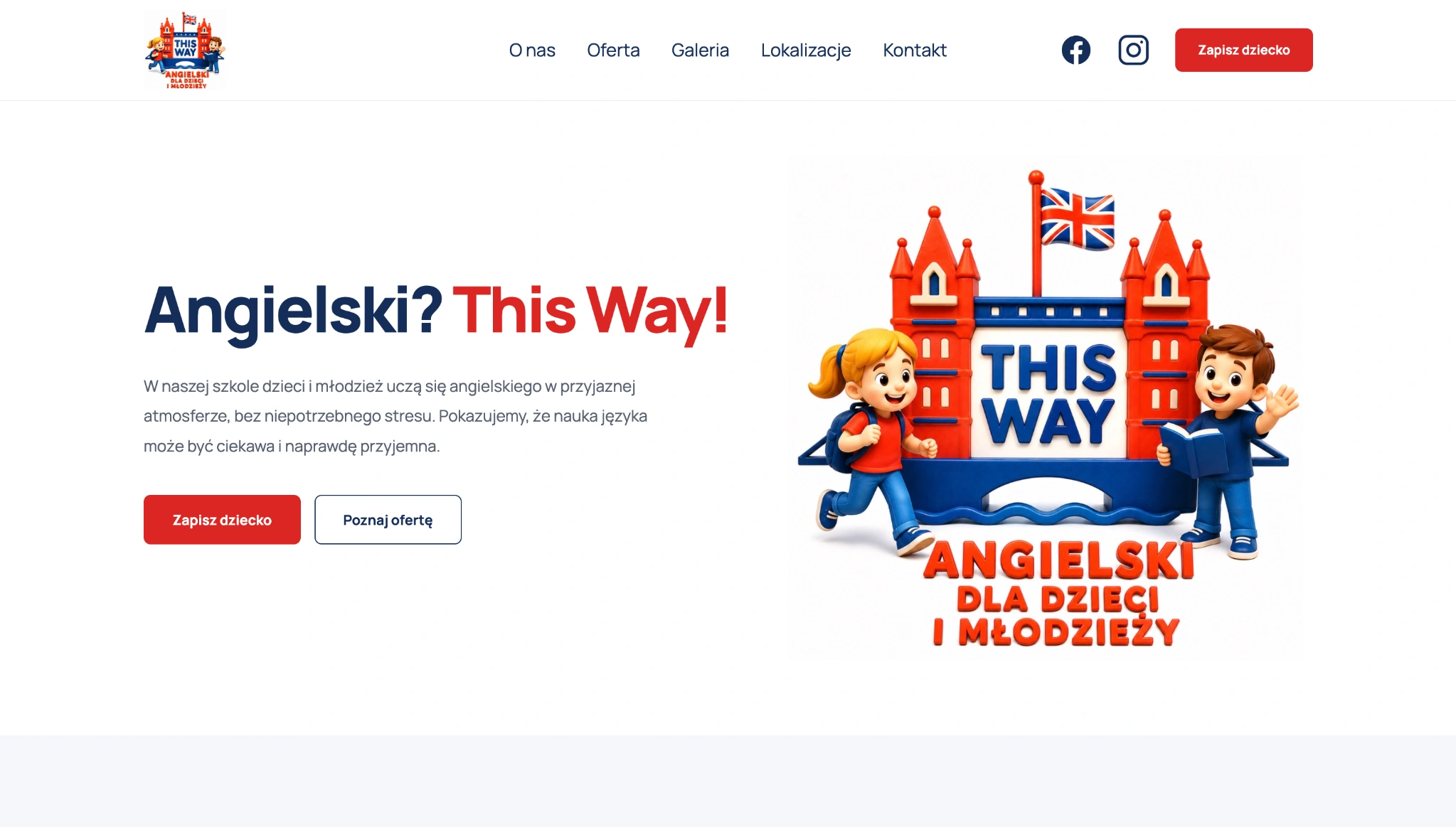 Realizacja strony internetowej szkoły języka angielskiego This Way